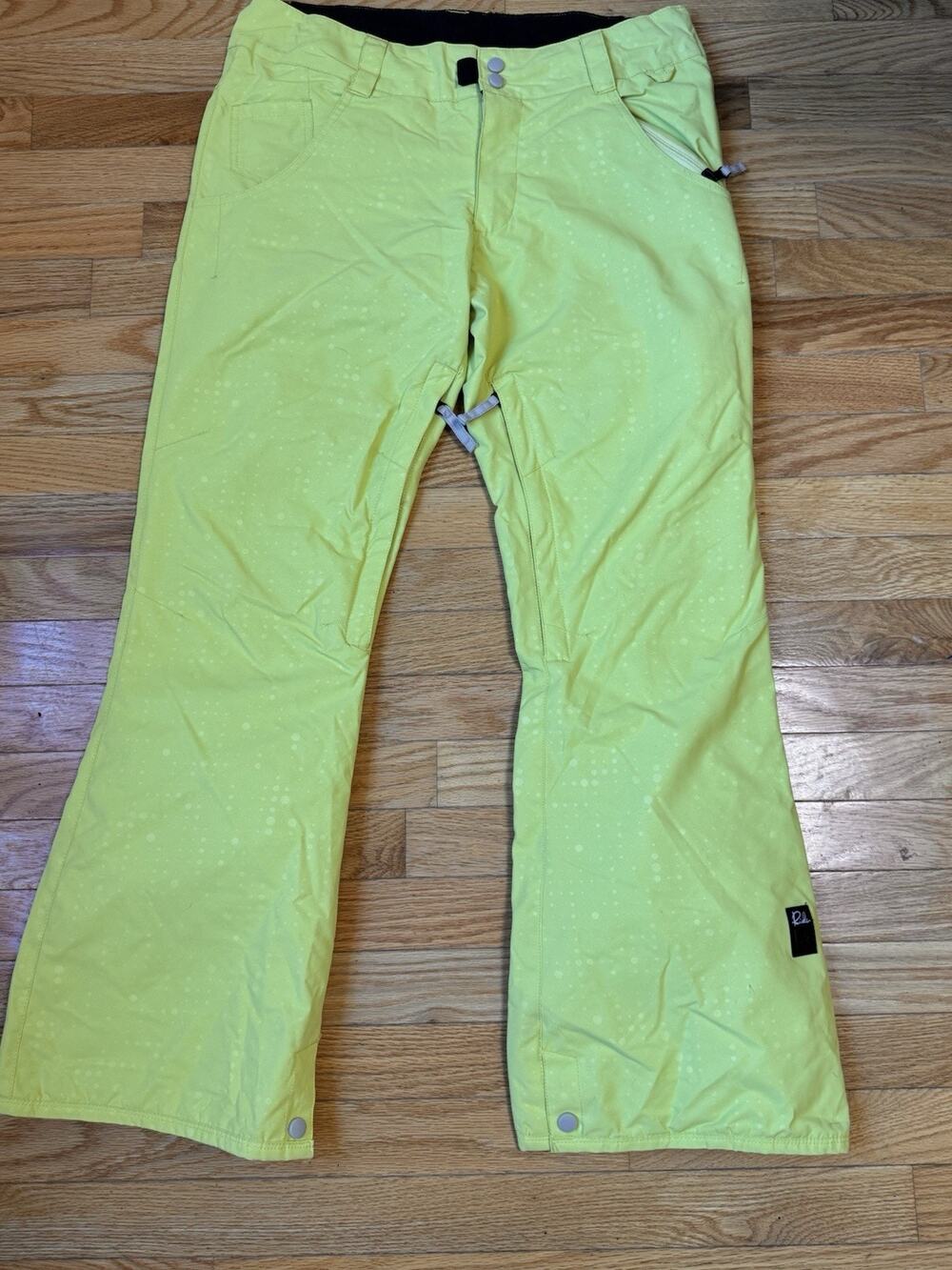 Ride Snowboards Women’s Neon Yellow Ski Snowboard Pants Size M